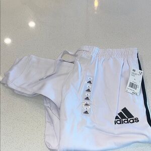 Adidas Men’s White Joggers with Black Logo